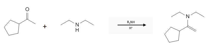 Aldehyde Reactions: Enamine Formation from Aldehyde, Ketone using R2NH - image1