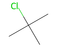 NaCl (ionizing) → tertiary alkyl chloride.