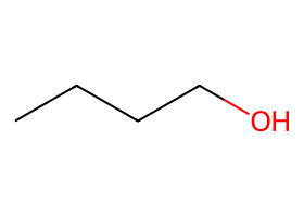 Primary alcohol example (1-butanol)