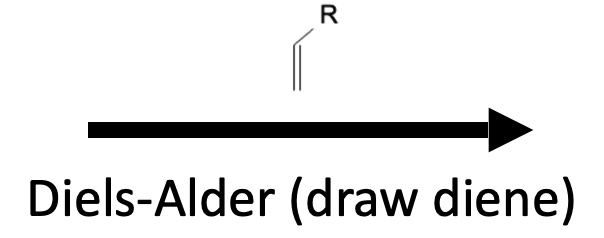 Example B substrate: diene approaching a conjugated alkene bearing an aldehyde