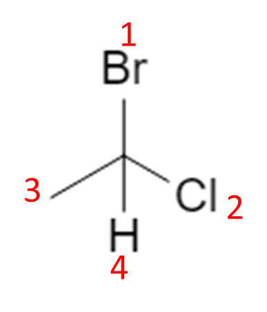 Priority map on 1-bromo-1-chloroethane