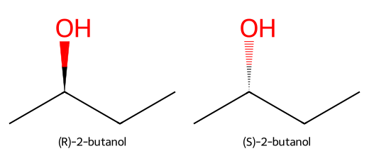 (R)- and (S)-2-butanol enantiomers