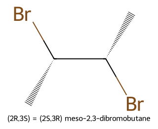 Meso-2,3-dibromobutane with internal symmetry