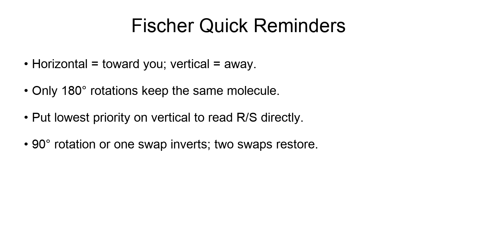 Quick reminders for Fischer projections