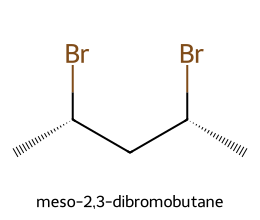 meso-2,3-dibromobutane illustrating internal symmetry