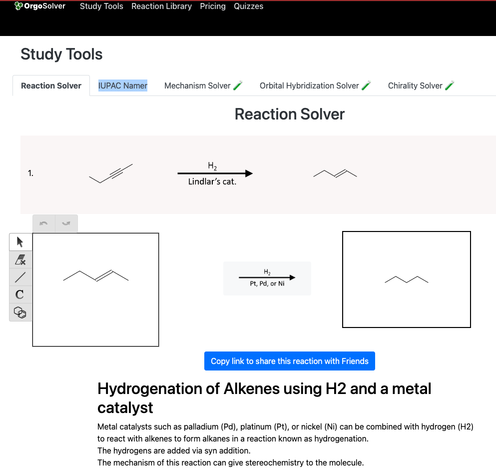 Alkyne Nomenclature and Properties - h2 lindlar alkyne hydrogenation reaction