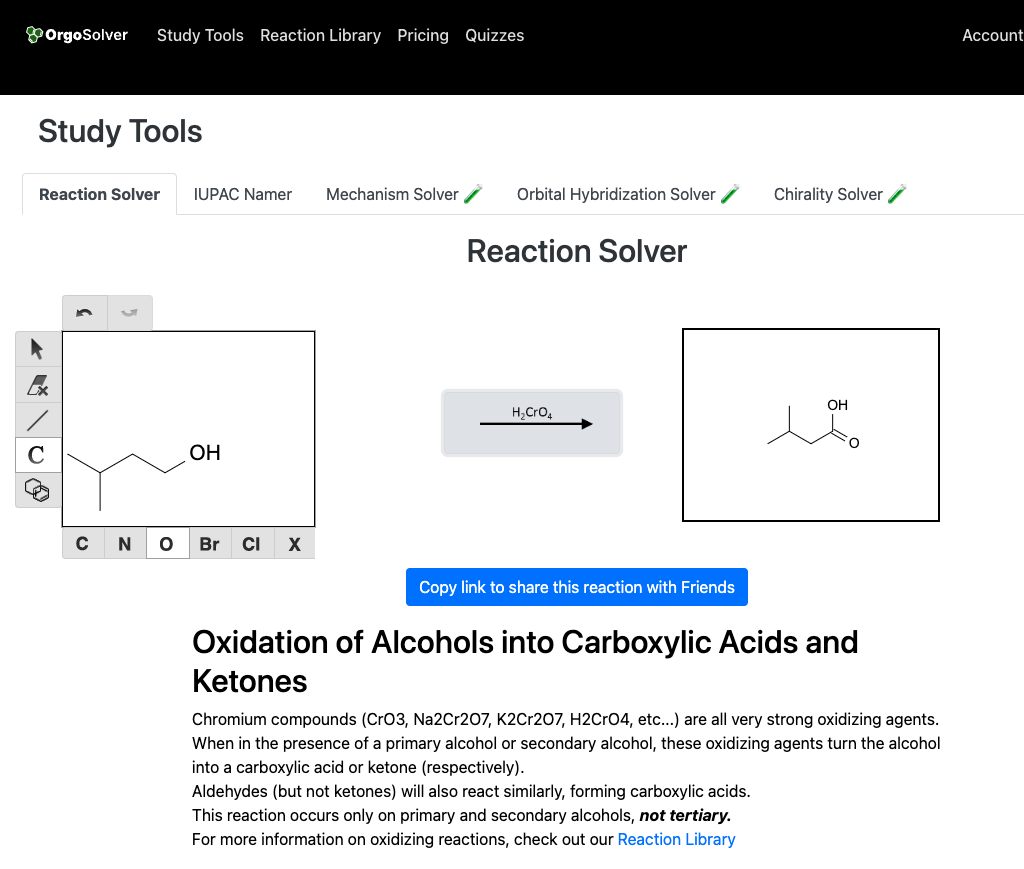 h2cro4 reaction alcohol oxidation carboxylic acid