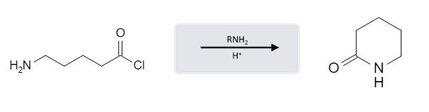 Acid Chloride Reactions: Amide formation from Acid Chlorides using Amines (NH3, R2NH, and RNH2) - acid chloride r2nh rnh2 intramolecular reaction