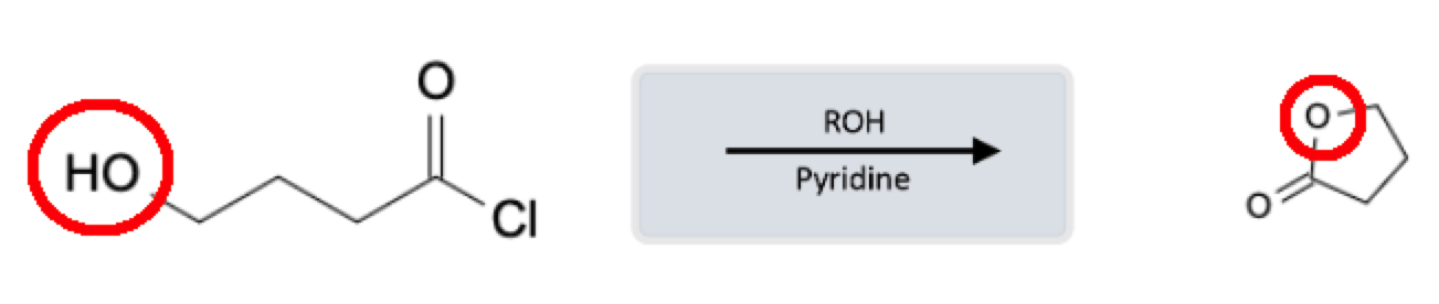 Acid Chloride Reactions: Ester formation using Alcohols and Pyridine - acid chloride ester ring formation alcohol reaction