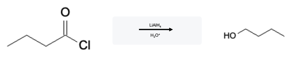 Acid Chloride Reactions: Reduction of Acid Chlorides using LiAlH4 to form Alcohols - acid chloride lialh4 reaction