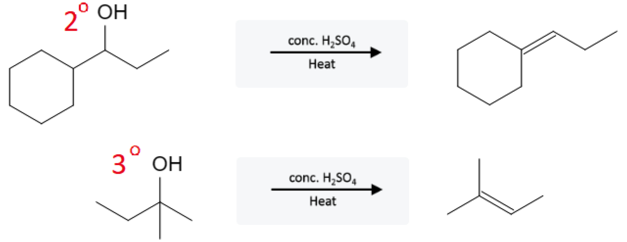 Alcohol Reactions: Alcohol Elimination (E1) to form Alkenes - alcohol e1 acid elimination reaction secondary tertiary