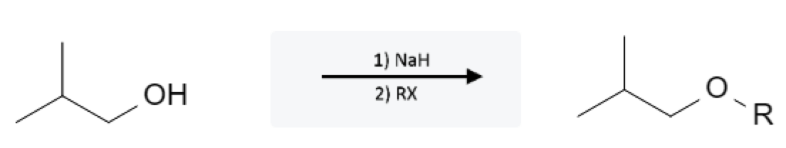 Alcohol Reactions: Williamson Synthesis using NaH, RX, and ROH - alcohol williamson synthesis reaction