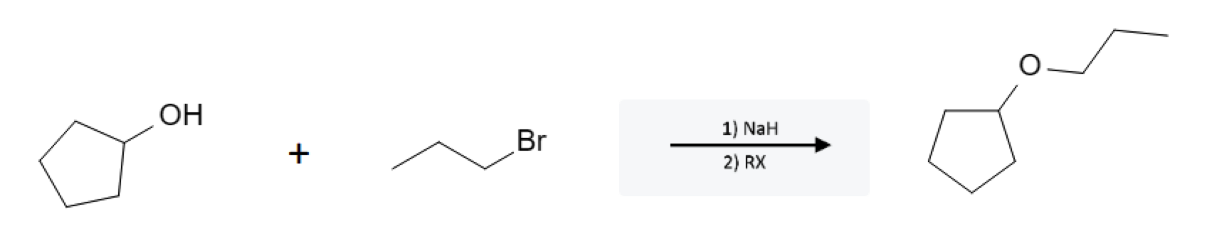 Alcohol Reactions: Williamson Synthesis using NaH, RX, and ROH - alcohol williamson synthesis sn2 reaction