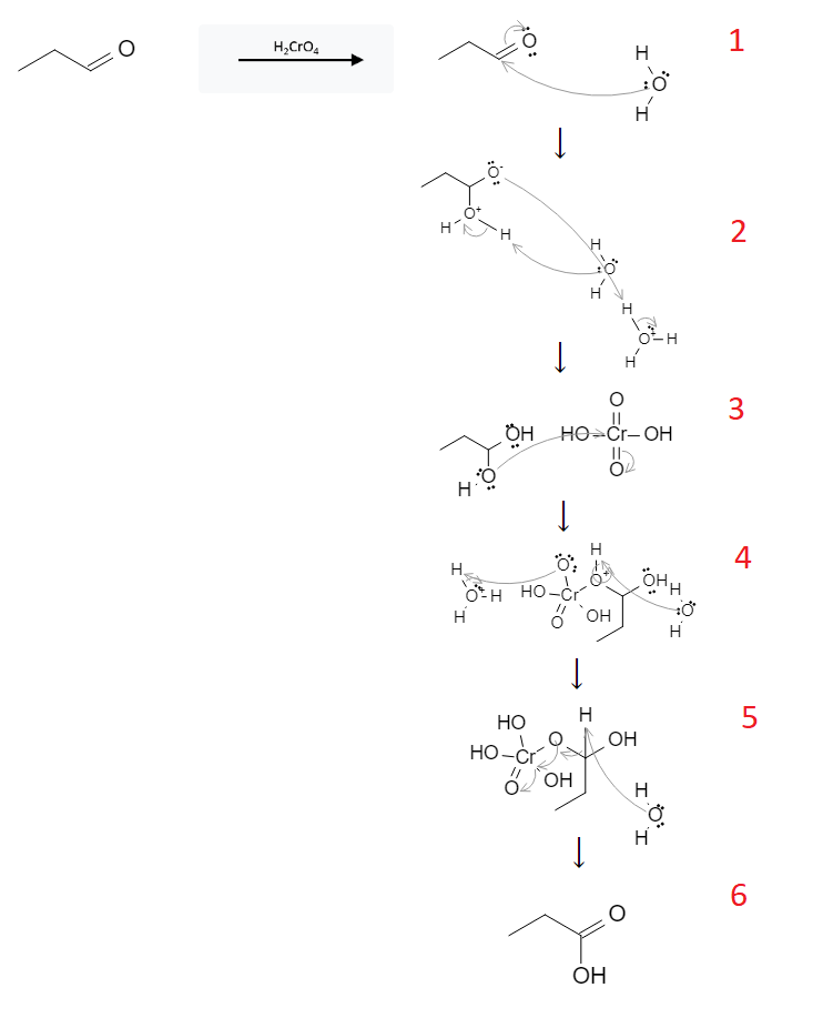 Aldehyde Reactions: Carboxylic Acid Formation from Aldehyde using Chromate image3.png