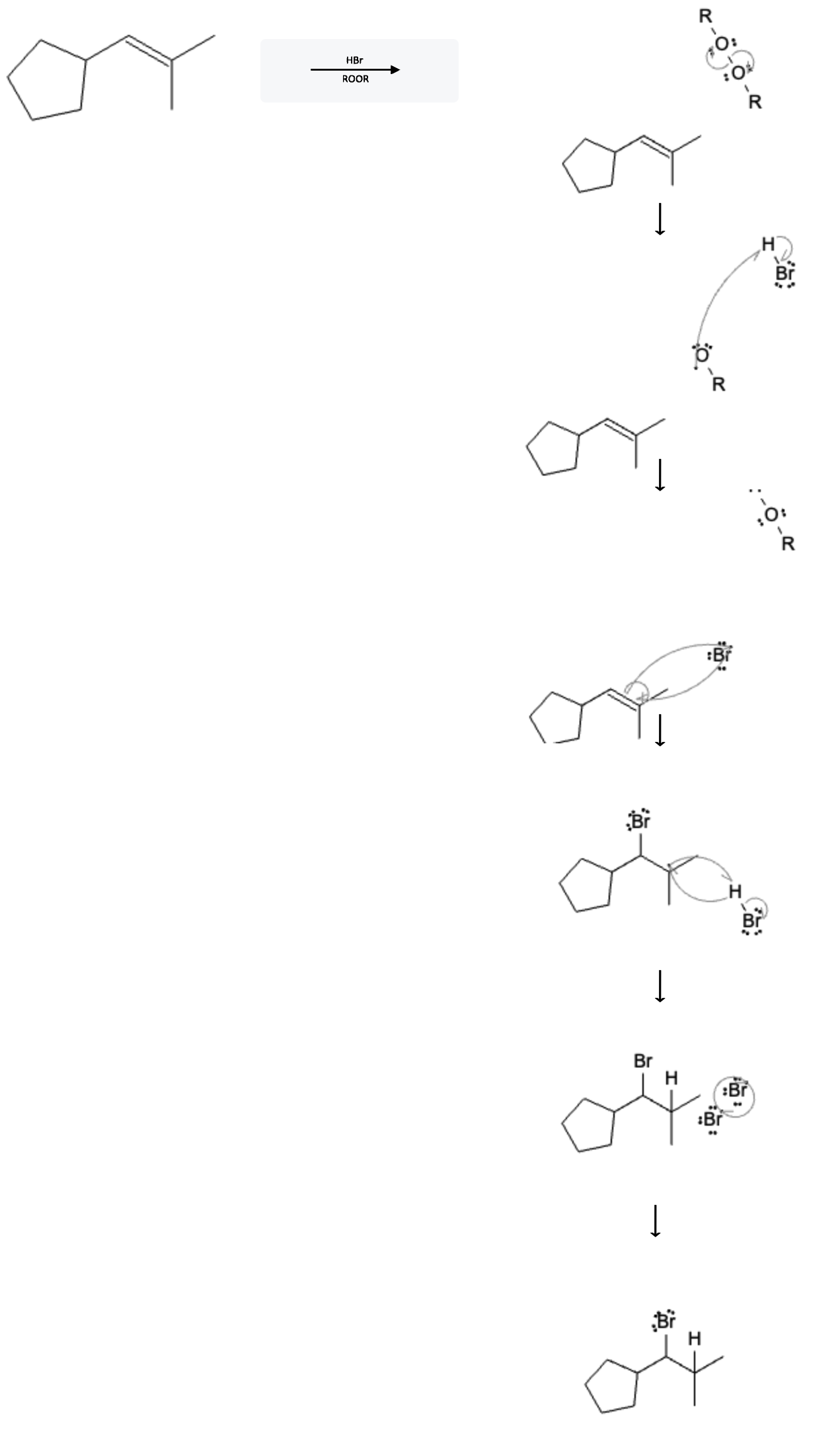 Alkene Reactions: Anti-Markovnikov Bromination - alkene hbr roor reaction mechanism