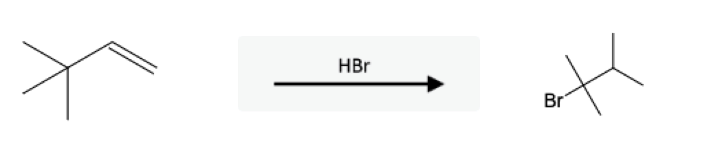 Alkene Reactions: Hydrohalogenation using Hydrohalic Acids - alkene hx reaction methyl shift