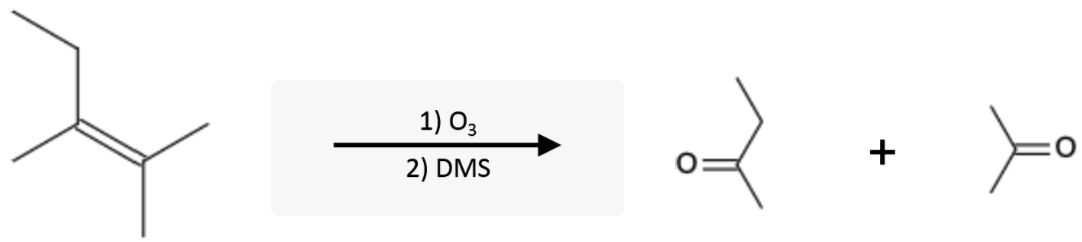 Alkene Reactions: Ozonolysis using O3 and DMS - alkene ozonolysis o3 dms reaction double ketone