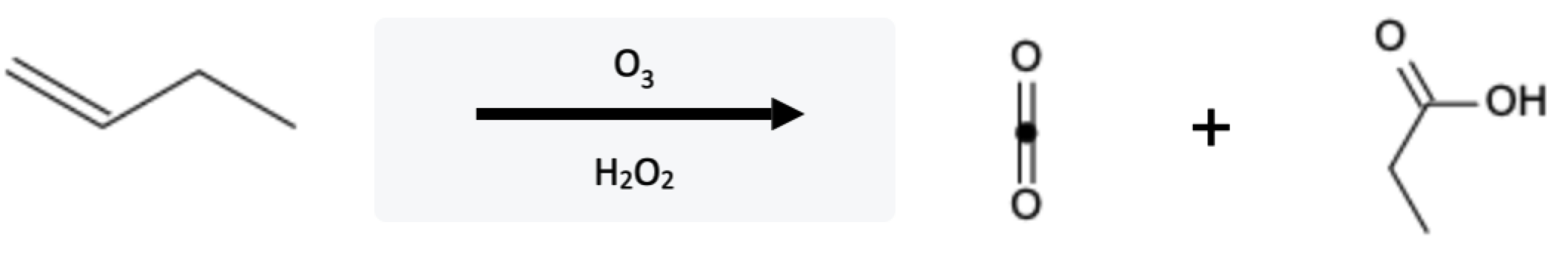 Alkene Reactions: Ozonolysis using O3 and H2O2 - alkene ozonolysis o3 h2o2 reaction co2