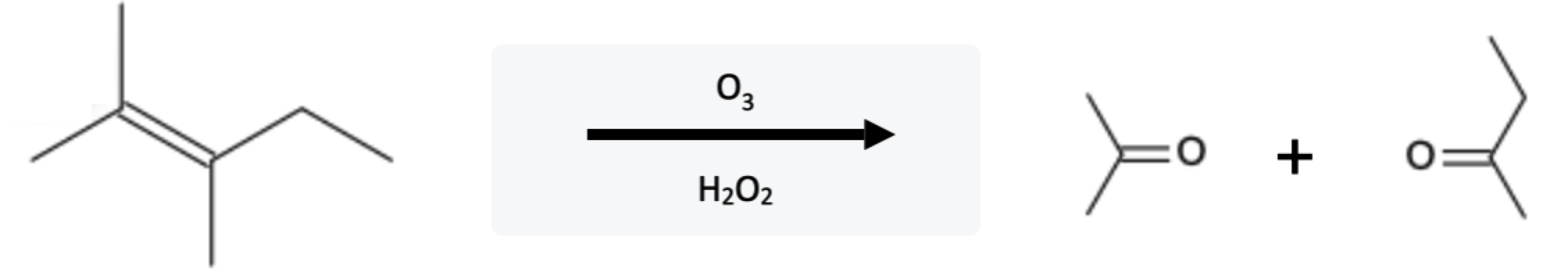 Alkene Reactions: Ozonolysis using O3 and H2O2 - alkene ozonolysis o3 h2o2 reaction double ketone
