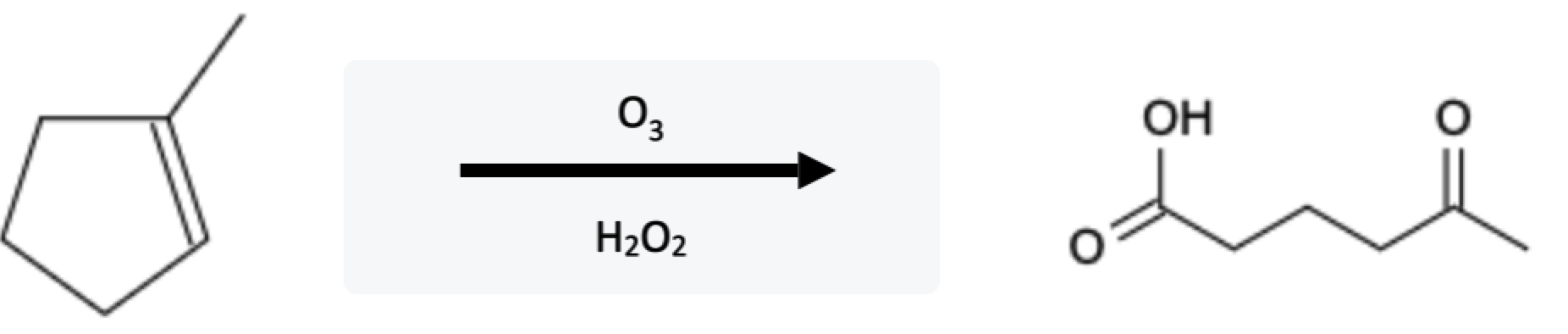 Alkene Reactions: Ozonolysis using O3 and H2O2 - alkene ozonolysis o3 h2o2 ring reaction