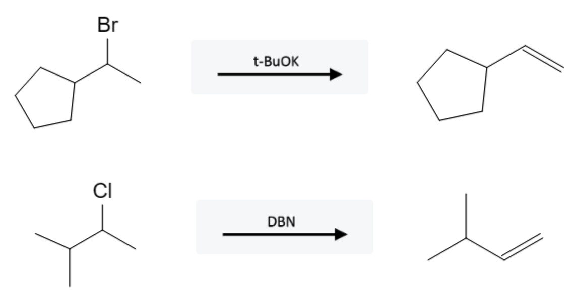 Alkyl Halide Reactions: Alkene formation using Bulky Bases (E2 Hofmann Product) - alkylhalide e2 elimination reaction hofmann