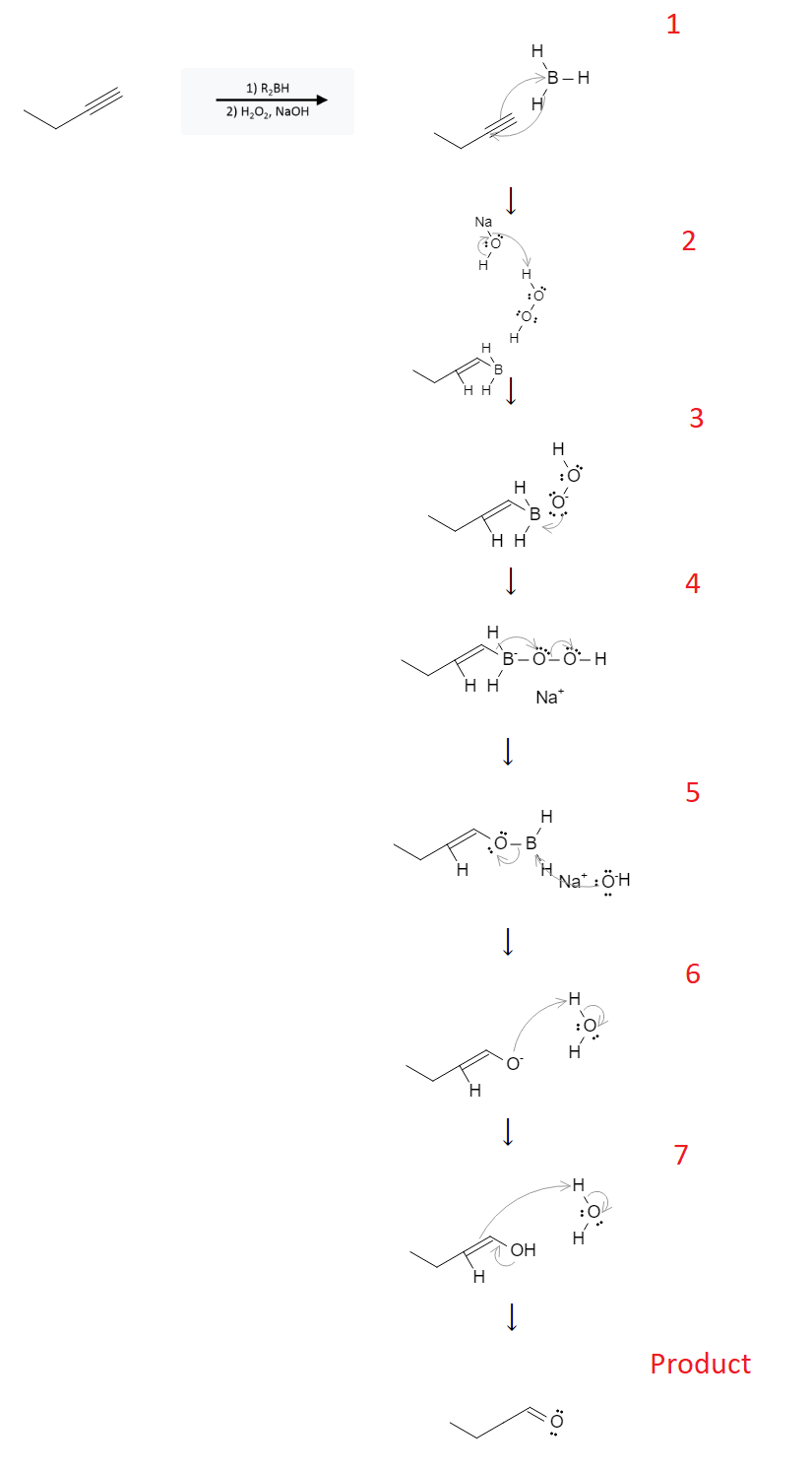 Alkyne Reactions: Alkyne Hydroboration using BH3, NaOH, H2O2 image3.png