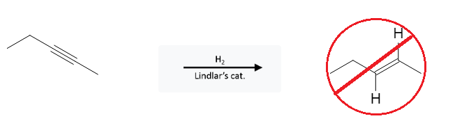 Alkyne Reactions: Alkyne Reduction using Lindlars Catalyst and H2 image1.png